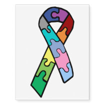 Autism Awareness Ribbon Temporary Tattoo
