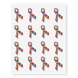 Autism Awareness Ribbon Temporary Tattoos