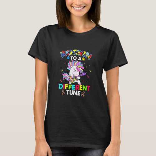 Autism Awareness Rockin To A Different Tune Unicor T_Shirt