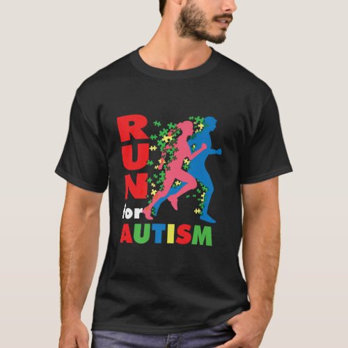 Autism Awareness Run For Autism Running Race Premi T_Shirt