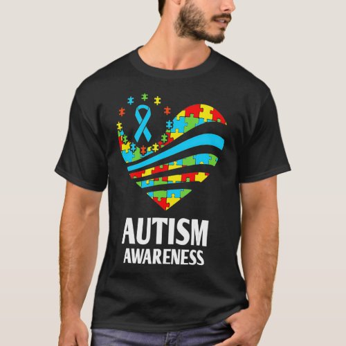 Autism Awareness s Women Heart Support Autistic Ki T_Shirt