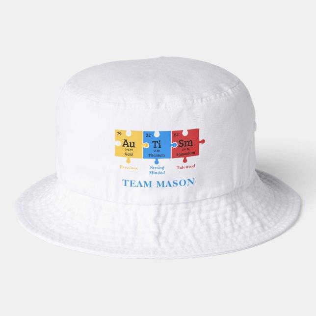 Autism Awareness Science Geek Personalize Matching Bucket Hat (Front)
