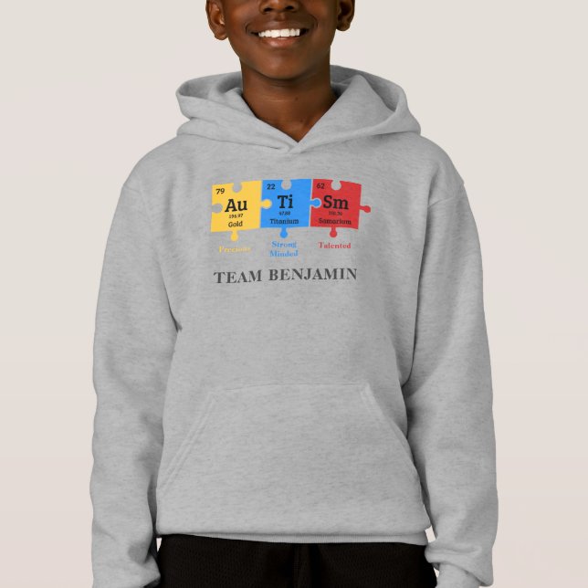 Autism Awareness Science Geek Personalize Matching Hoodie (Front)