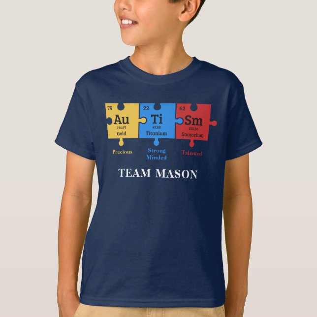 Autism Awareness Science Geek Personalize Matching T-Shirt (Front)