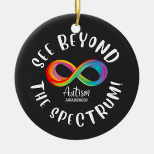 Autism Awareness - see beyond the spectrum Ceramic Ornament