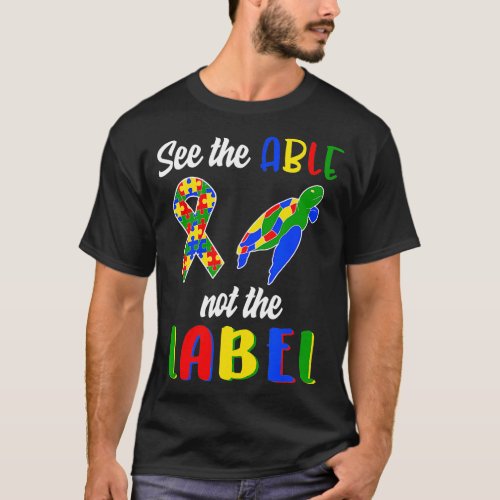 Autism Awareness See The Able Not Label Puzzle Rib T_Shirt
