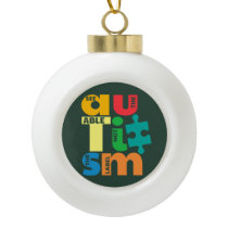 Autism Awareness See The Able Not the Label Ceramic Ball Christmas Ornament