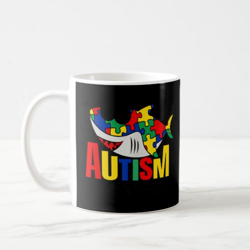 Autism Awareness Shark Puzzle Pieces Autism Child  Coffee Mug
