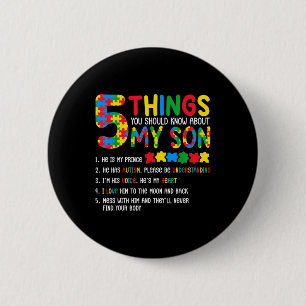 Autism Awareness Shirt 5 Things You Should Know Ab Button
