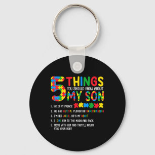 Autism Awareness Shirt 5 Things You Should Know Ab Keychain