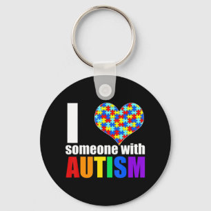 Autism Awareness Shirt Autism Mom I Love Someone w Keychain