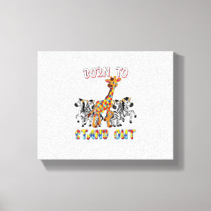 Autism Awareness Shirt Boys Born To Stand Out Gira Canvas Print