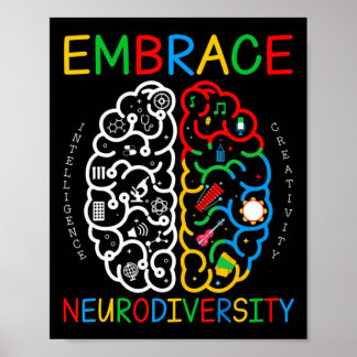 Autism Awareness Shirt Embrace Neurodiversity ADHD Poster