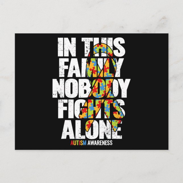 Autism Awareness Shirt Family Support Mom Autism A Postcard (Front)