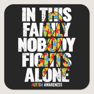 Autism Awareness Shirt Family Support Mom Autism A Square Sticker