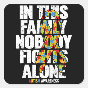 Autism Awareness Shirt Family Support Mom Autism A Square Sticker