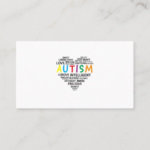 Autism Awareness Shirts _ Autism Heart Shirt Business Card