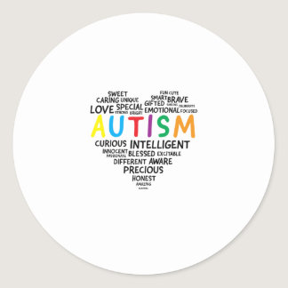 Autism Awareness Shirts - Autism Heart Shirt Classic Round Sticker