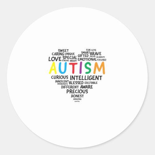 Autism Awareness Shirts _ Autism Heart Shirt Classic Round Sticker