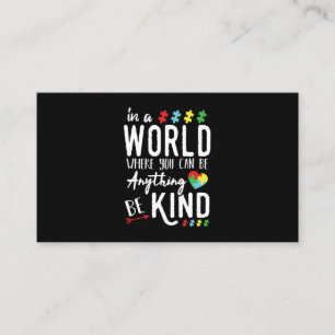 Autism Awareness Shirts - Be Kind Autism Awareness Business Card