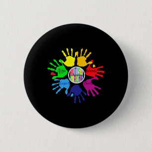 Autism Awareness Sign Language Hand Puzzle Suppor Button