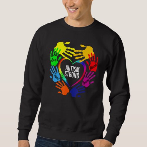 Autism Awareness  Sign Language Hand Puzzle Suppor Sweatshirt