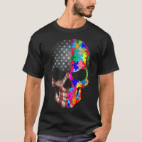 Autism Awareness Skull Puzzle Pieces Skull Autism 