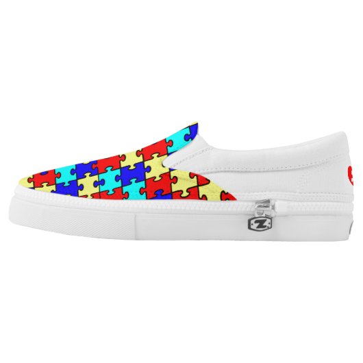 Autism Awareness - Slip On Shoes (Left Shoe Outside)