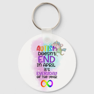 Autism Awareness Slogan April - Neurodiversity Keychain