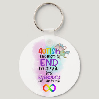 Autism Awareness Slogan April - Neurodiversity Keychain