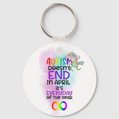 Autism Awareness Slogan April _ Neurodiversity Keychain