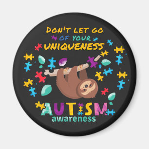 Autism Awareness Sloth Don't Let Go Magnet