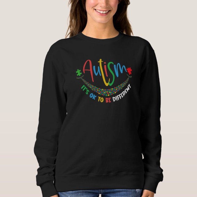Autism Awareness Smile Peace Puzzle Piece For Kids Sweatshirt (Front)