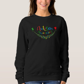 Autism Awareness Smile peace Puzzle Piece for kids Sweatshirt