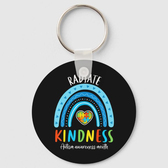 Autism Awareness Special Ed Teacher Radiate Kindne Keychain (Front)