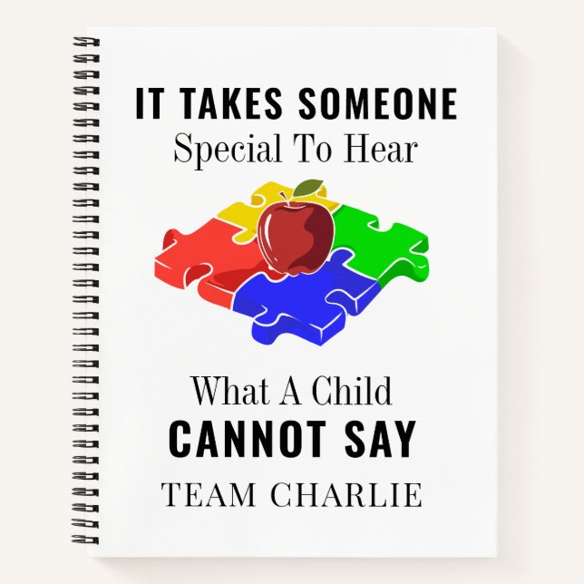 Autism Awareness Special Education Teachers Custom Notebook (Front)
