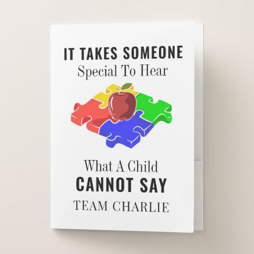 Autism Awareness Special Education Teachers Custom Pocket Folder