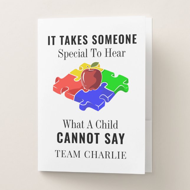 Autism Awareness Special Education Teachers Custom Pocket Folder (Front)