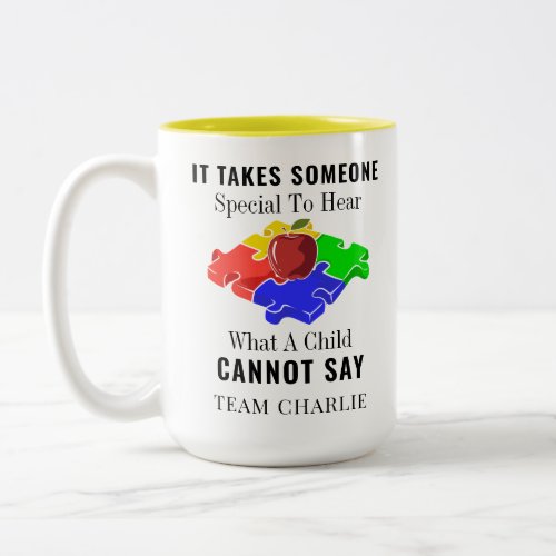 Autism Awareness Special Education Teachers Custom Two_Tone Coffee Mug