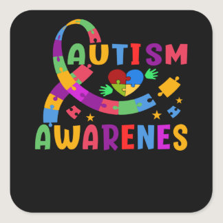 Autism Awareness Square Sticker