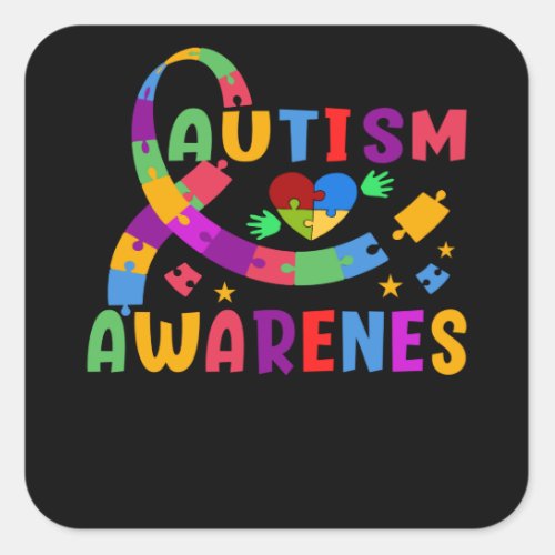 Autism Awareness Square Sticker