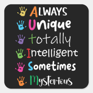 Autism Awareness Square Sticker