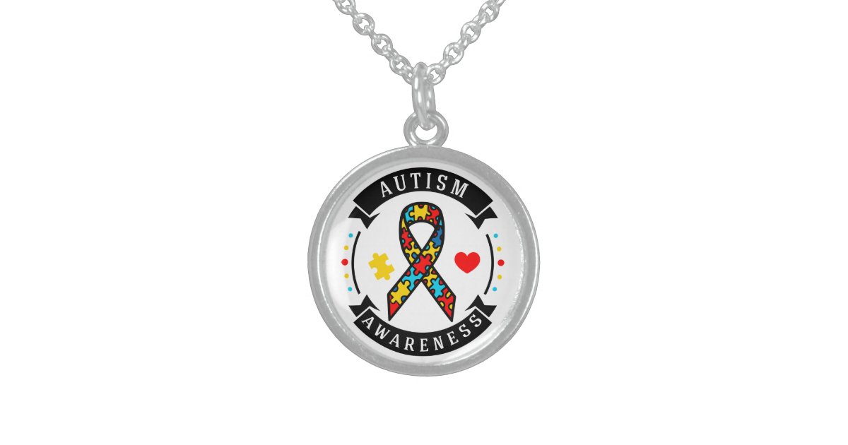 Autism Awareness Sterling Silver Necklace | Zazzle