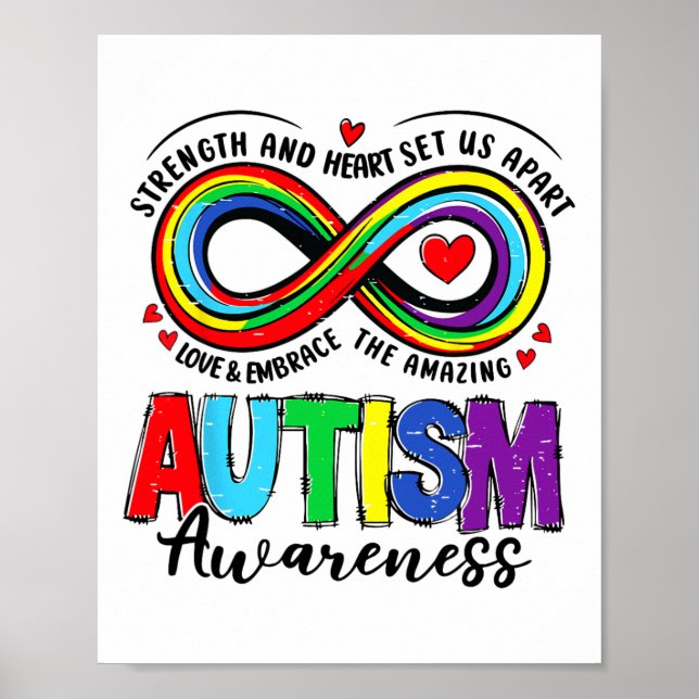 Autism Awareness Strength And Heart Set Us Apart 2 Poster (Front)