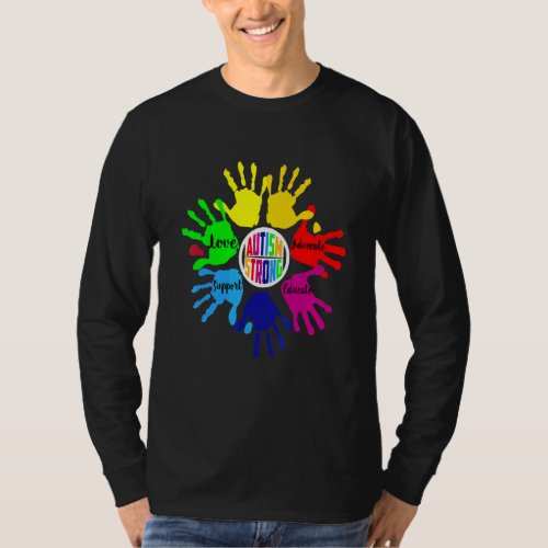 Autism Awareness Strong Love Support Educate Advoc T_Shirt