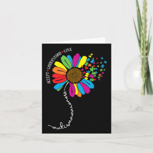 Autism Awareness Sunflower Accept Understand Love  Card