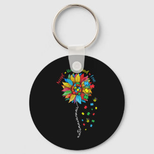 Autism Awareness Sunflower Accept Understand Love  Keychain