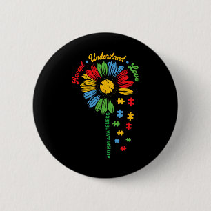 Autism Awareness Sunflower Autistic Support Autism Button