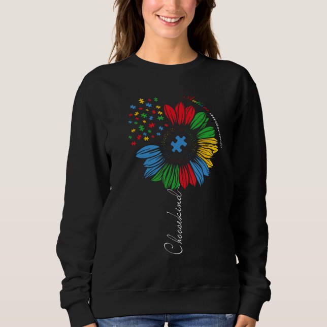 Autism Awareness Sunflower Kids Choose Kind Autism Sweatshirt (Front)