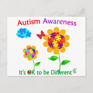 Autism Awareness Sunflower Postcard